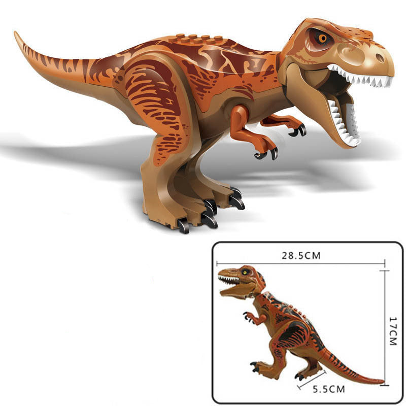 Bloques de construcción de dinosaurios coloridos jurásicos, rompecabezas para niños, montaje e inserción de juguetes para niños