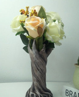 Dryad – Vase décoratif créatif en forme de tronc d'arbre, décoration de maison, salon, fleur artisanale en résine
