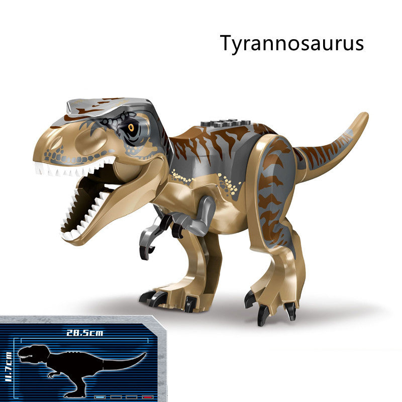 Bloques de construcción de dinosaurios coloridos jurásicos, rompecabezas para niños, montaje e inserción de juguetes para niños