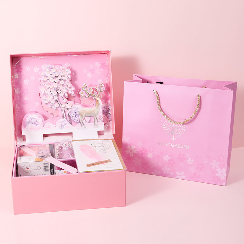 Ensemble de papeterie tridimensionnelle exquis pour étudiants, coffret cadeau, fournitures scolaires