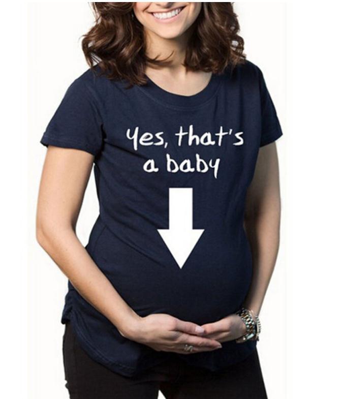 Maternidad con estampado de manos divertidas