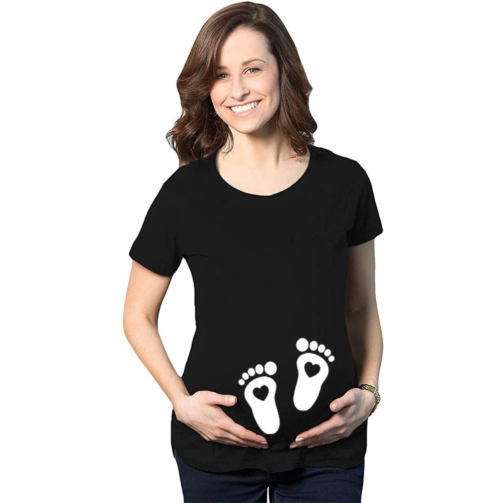 Maternidad con estampado de manos divertidas