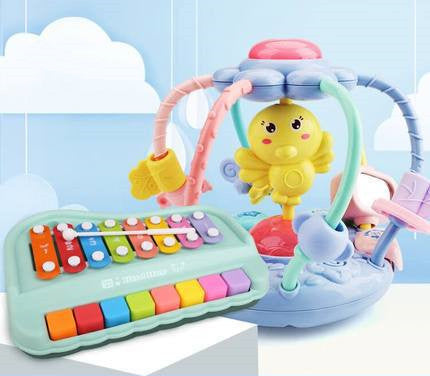Hochet pour bébé, jouet de dentition, jouet lumineux d'entraînement à la poignée pour bébé