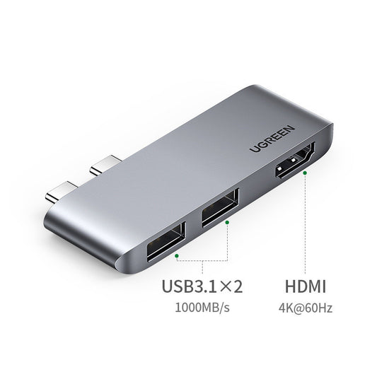 La estación de acoplamiento Greenlink tipo C amplía la aplicación del convertidor de accesorios para proyectores con conector USB Lightning 3hdmi