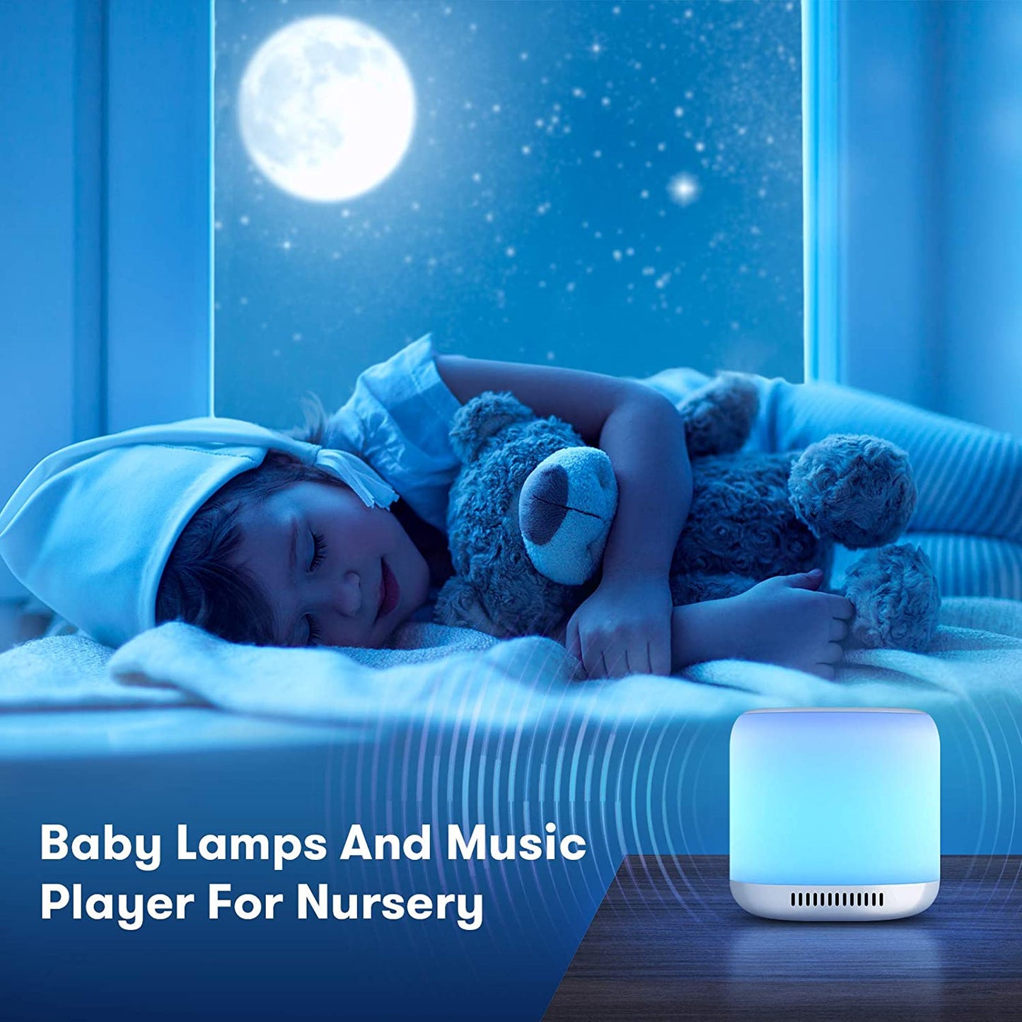 Lumières colorées pour bébé, aide au sommeil à bruit blanc