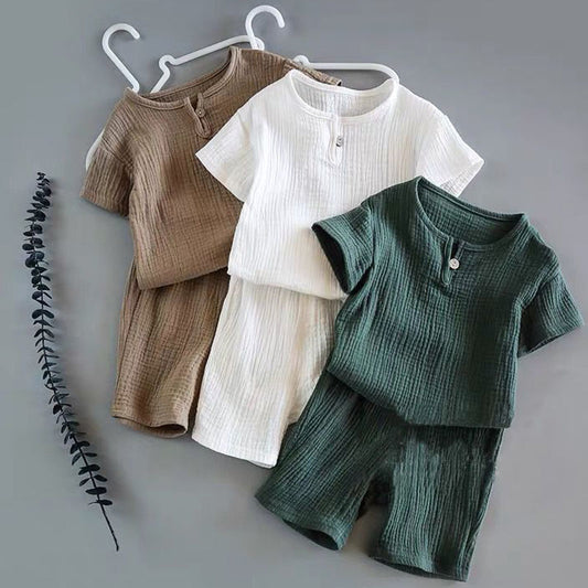 Costume d'été à manches courtes pour bébé garçon et fille