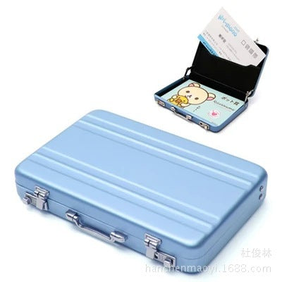 Mot de passe créatif forme sûre en aluminium porte-carte de visite mini valise porte-carte de visite col blanc bureau cadeaux d'entreprise