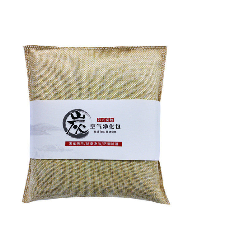 Car 500g Burlap Large Bamboo Charcoal Bag Car Deodorant