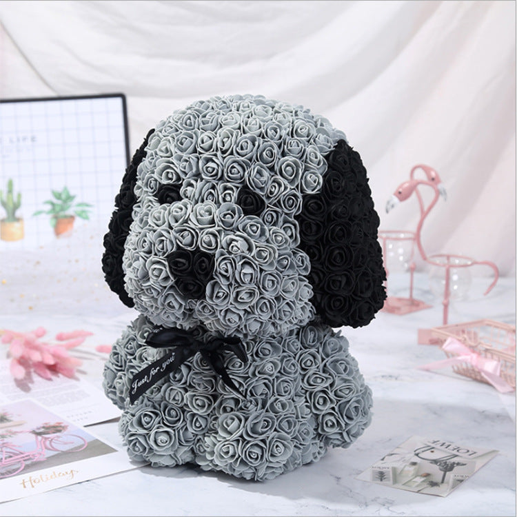 Saint Valentin Rose Carlin Savon Fleur Cadeau Créatif Rose Ours Chien