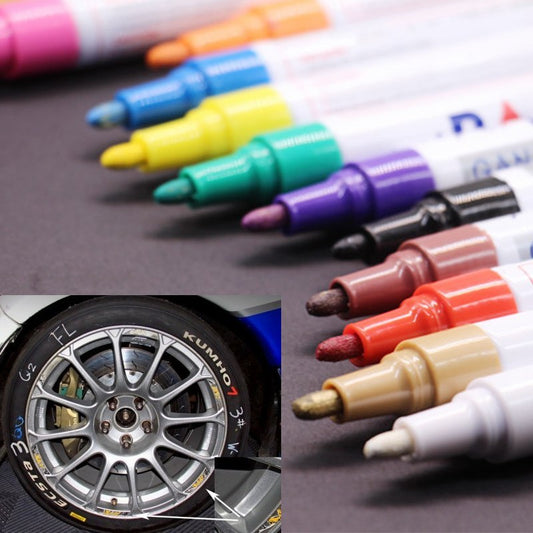 Stylo étanche coloré, bande de roulement de pneu de voiture, peinture permanente en métal CD