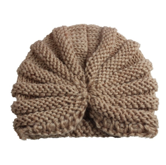 Casquette indienne en laine de couleur unie