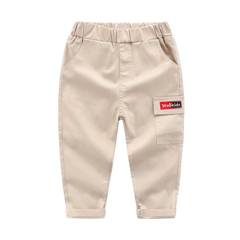 Pantalon décontracté pieds slim en coton pour enfants
