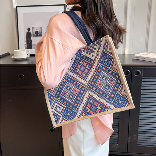 Bolso de hombro de estilo étnico, bolso de viajero de gran capacidad, bolso de compras de moda para mujer para estudiantes