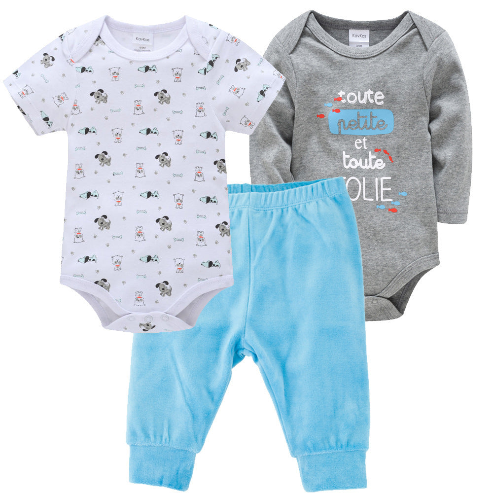 Conjunto de niños de ropa de bebé recién nacido coreano de color sólido