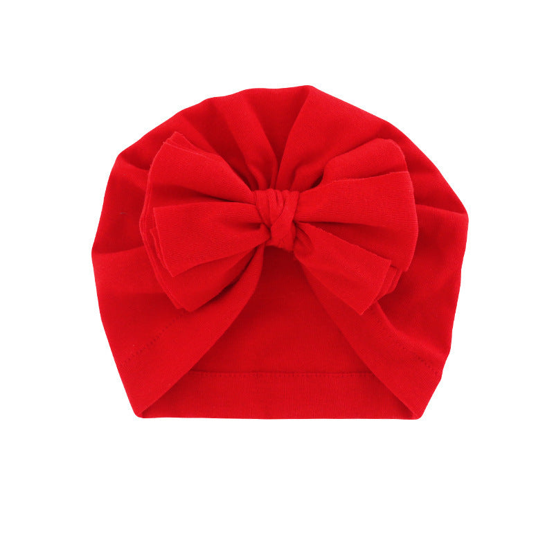 Chapeau à capuche avec turban enveloppé de nœud papillon, chapeau de couleur unie