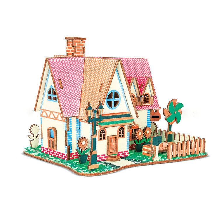 Puzzle en bois 3D en trois dimensions, modèle DIY