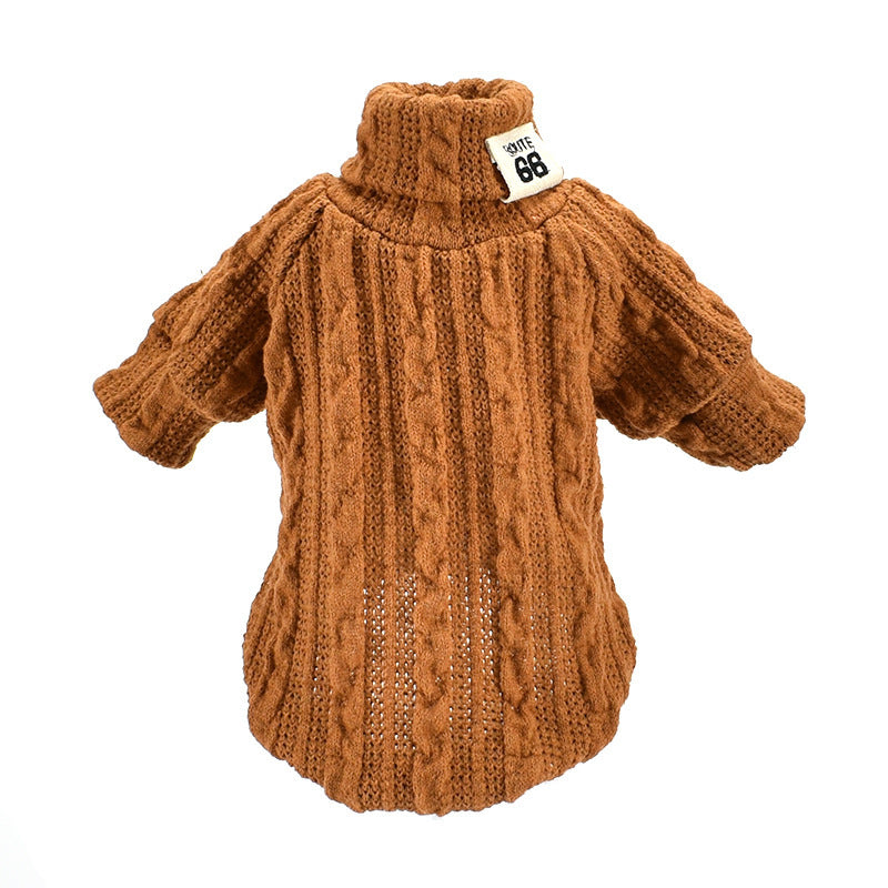 Pull tricoté à col roulé pour animaux de compagnie, hiver, chien, chat, garde au chaud
