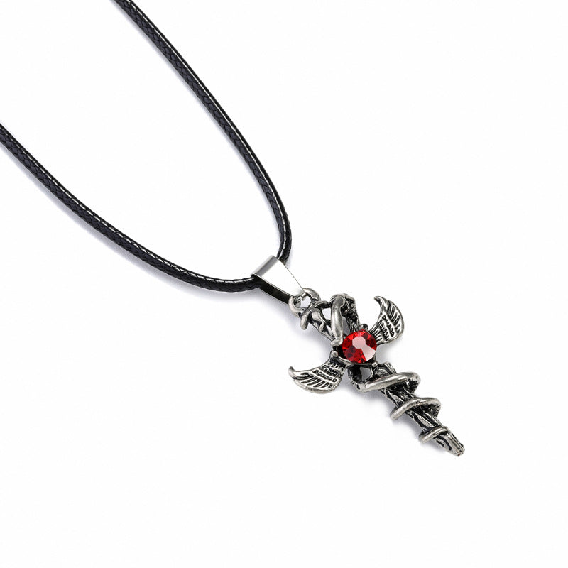 Collar de acero inoxidable punk con personalidad de moda para hombre