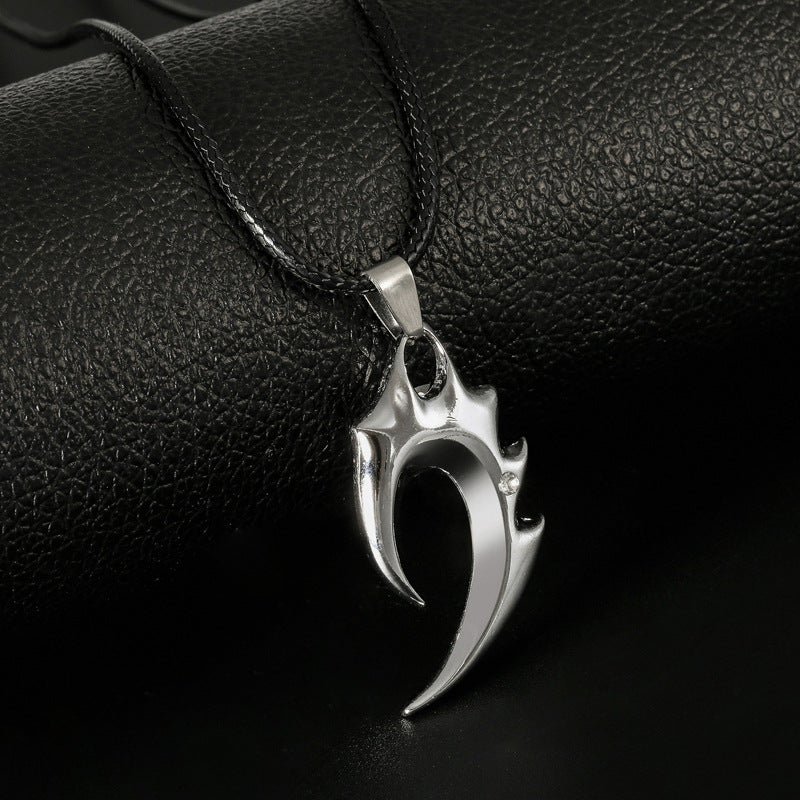 Collar de acero inoxidable punk con personalidad de moda para hombre