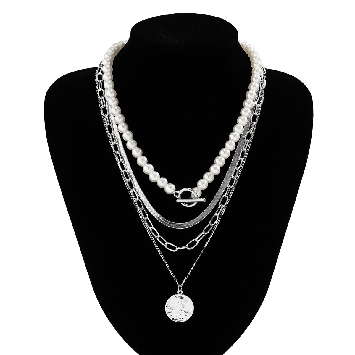 European And American Stitching Pearl Necklace For Men