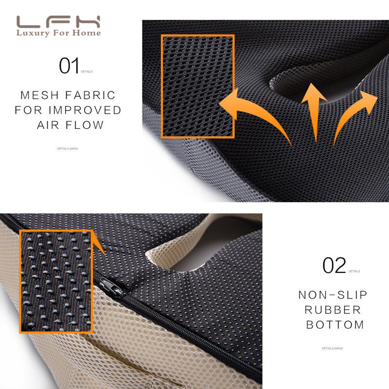 Coccyx orthopédique confortable en mousse à mémoire de forme chaise coussin de siège de voiture pour le bas du dos Coccyx hémorroïdes médicales coussin Almofadas 