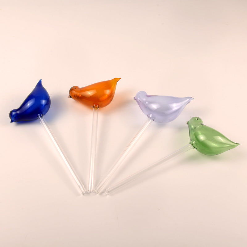 Regaderas automáticas de vidrio para pájaros, regaderas de flores, plantas decorativas, dispositivo de riego de vidrio transparente, planta de interior