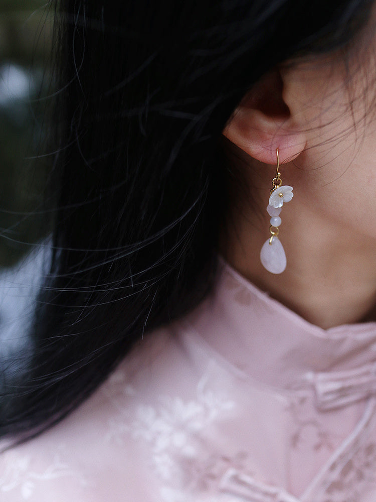Robe Cheongsam Boucles d'oreilles antiques Hanfu