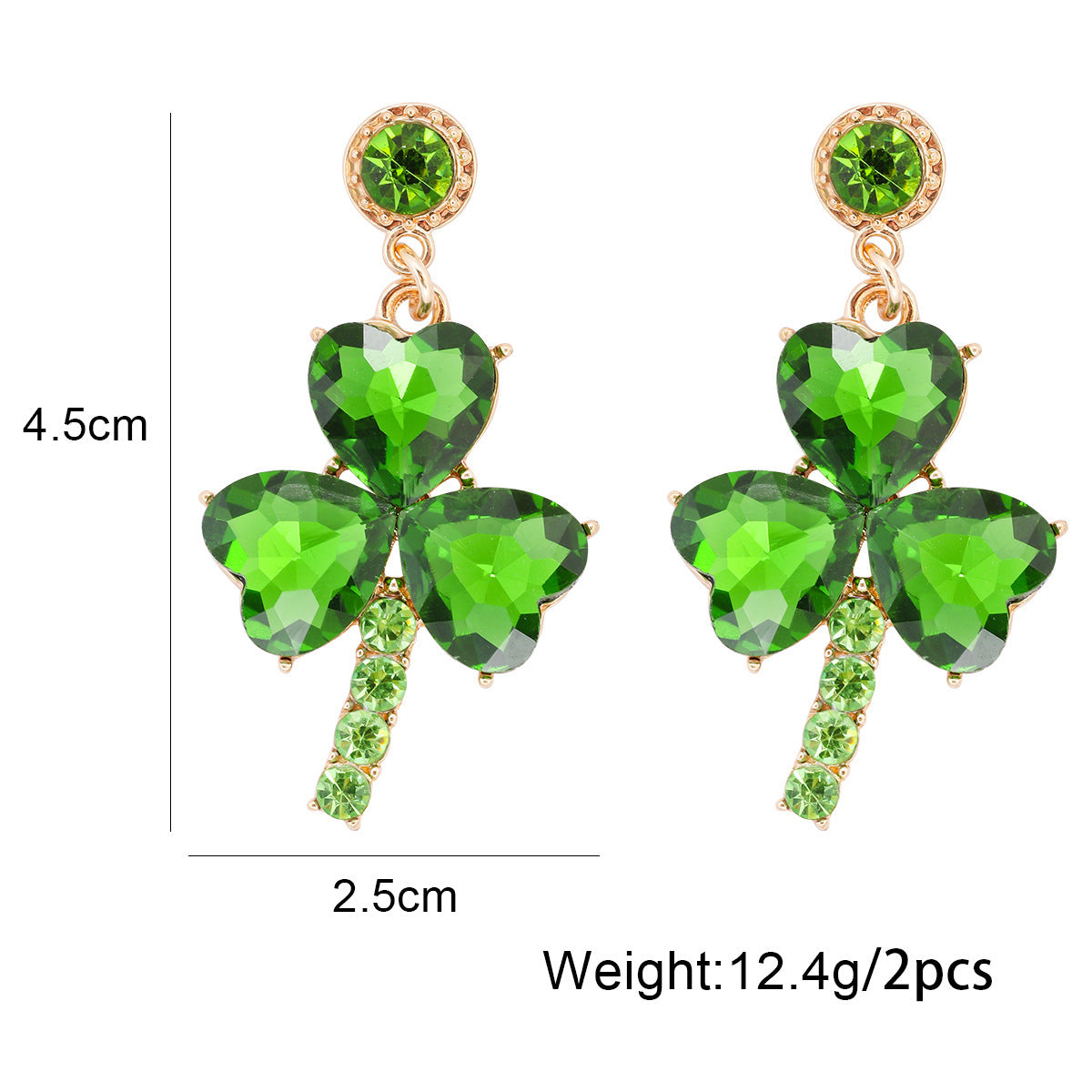 Boucles d'oreilles à tige vertes à la mode pour femmes