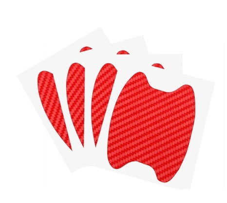 Juego de 4 Uds de pegatinas para puerta, pegatinas para manija de coche resistentes a arañazos de fibra de carbono