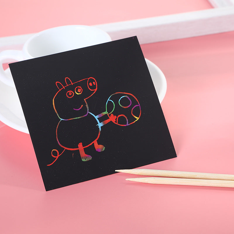 Peinture à gratter trompette colorée
