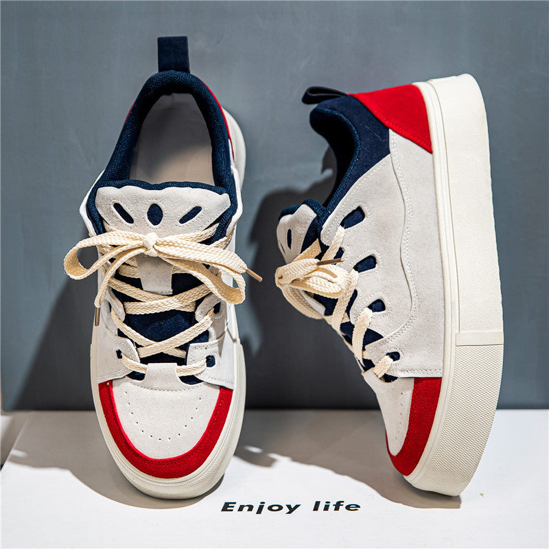 Men's Thick Bottom Skateboard Shoes Low Top