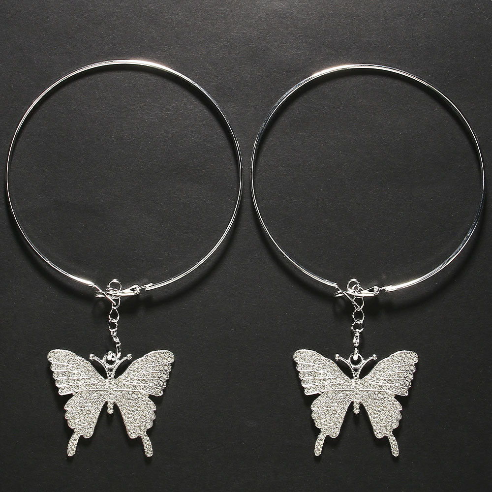 Boucles d'oreilles pendantes diamant rond pour femme