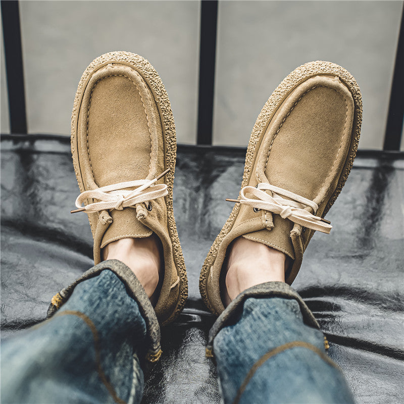 Zapatos casuales retro británicos de gamuza baja para hombre