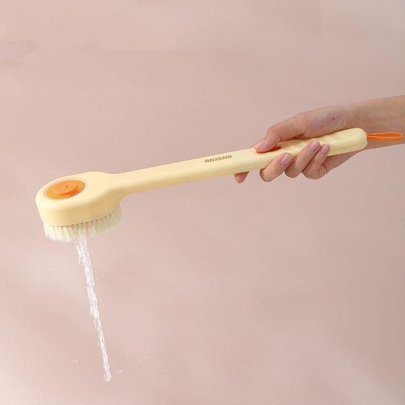 Dos de brosse de bain à long manche en fourrure douce