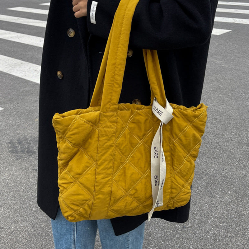 Sac fourre-tout d'hiver pour femmes, sac à bandoulière en losange de couture, sac de Shopping de grande capacité, sacs à main personnalisés, 2023