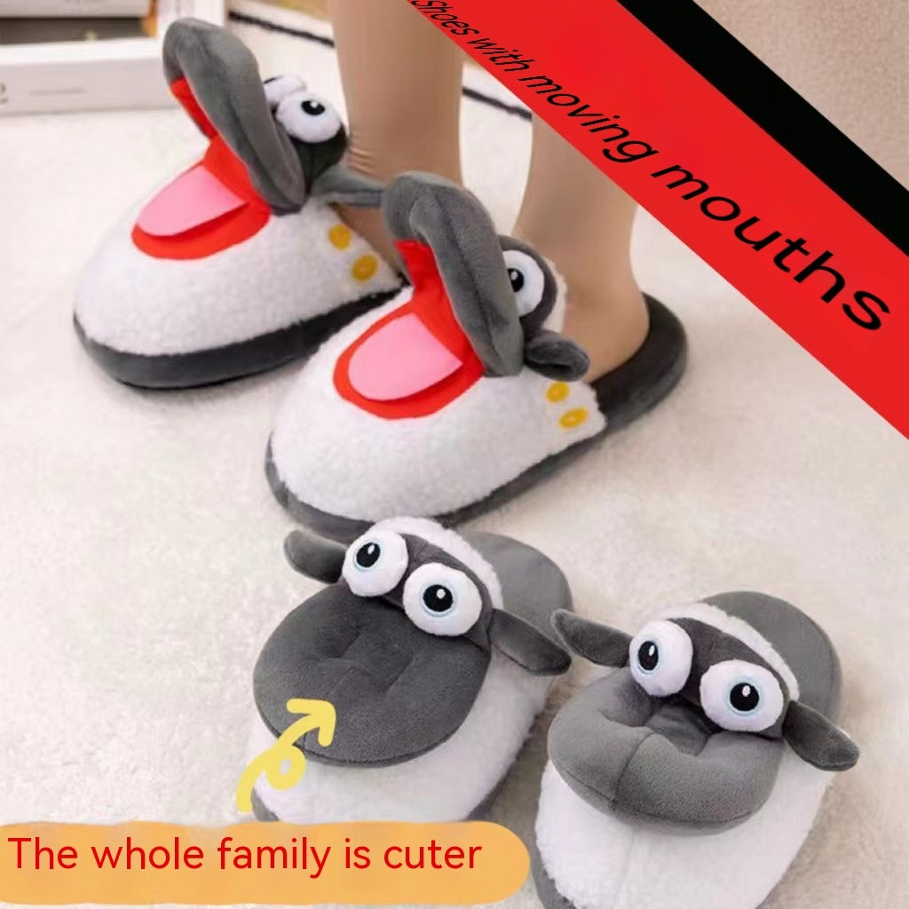 Zapatillas de oveja Zapatillas térmicas de invierno de algodón de felpa para uso doméstico