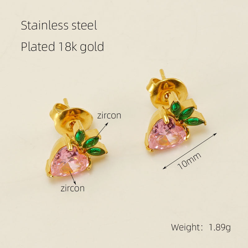 Golden Small And Versatile Fruit Puncture Ear Bone Stud