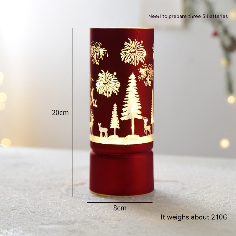 Décoration de bureau en verre lumineux de Noël