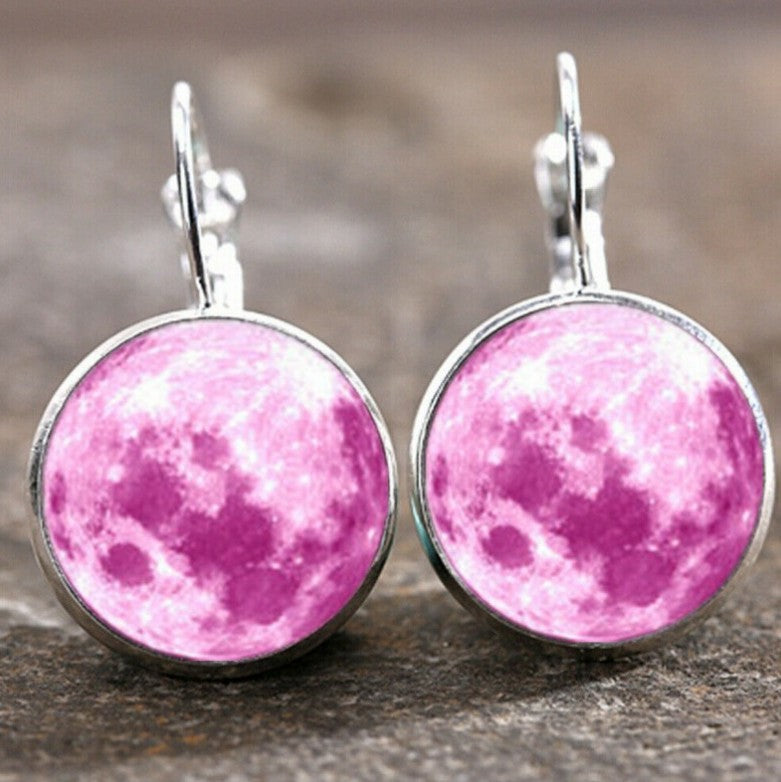 New Time Stone Pendant Moon Angel Earrings