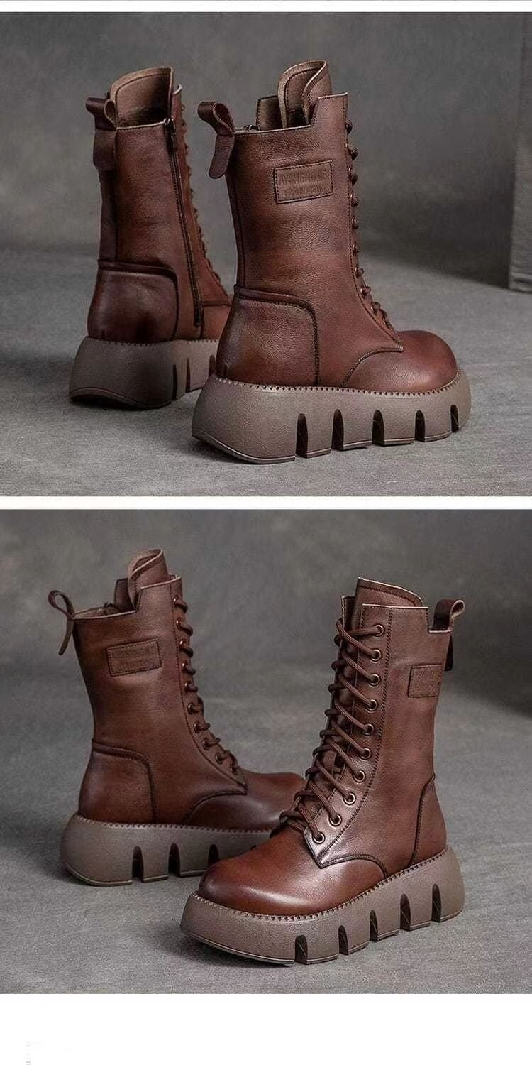 Women's Warm Casual Fashion All-matching Lace-up Cotton Boots