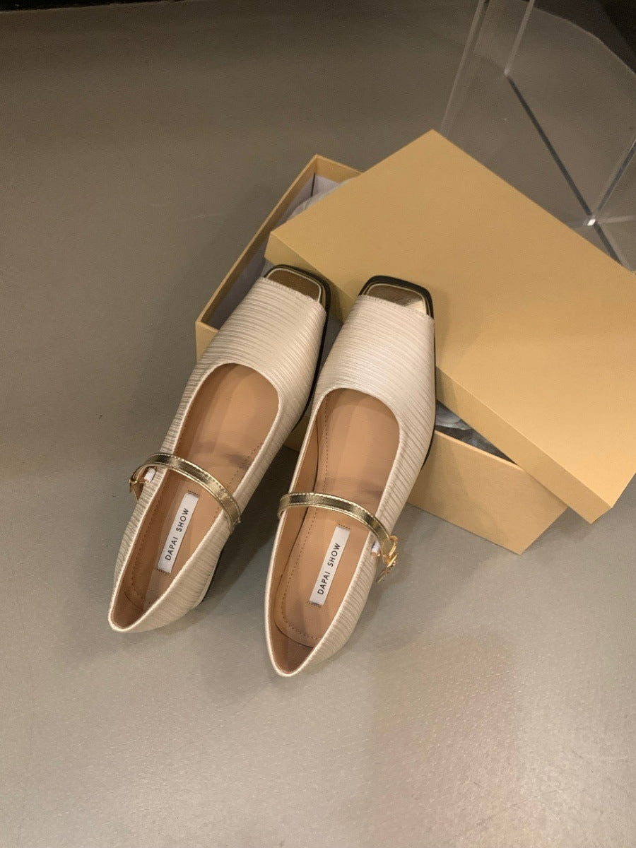 Talon épais Style français Style classique Mary Jane chaussures femmes