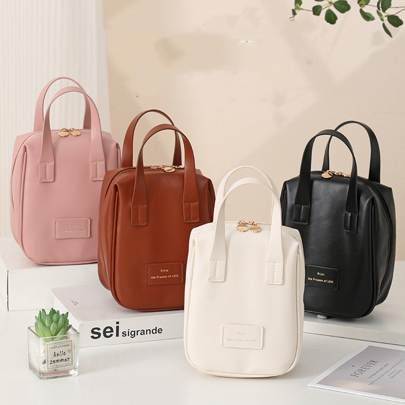 Sac à cosmétiques à poignée supérieure, sac à main en forme de coquille, sacs de toilette de voyage, sac de rangement Portable de grande capacité, trousse de maquillage