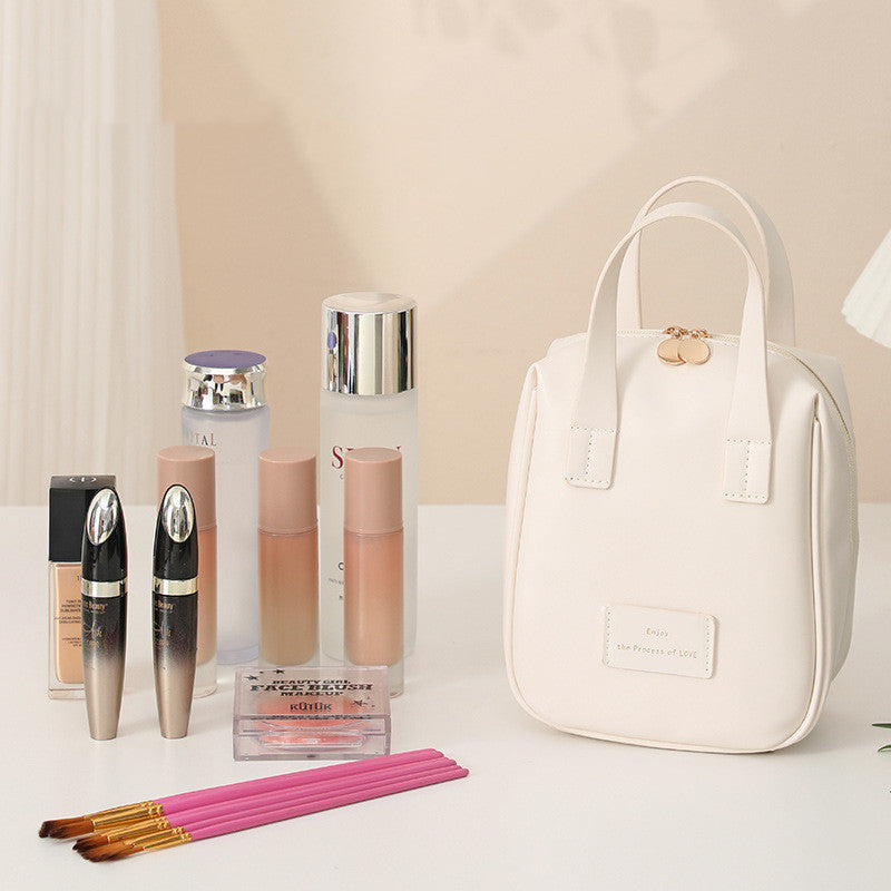 Sac à cosmétiques à poignée supérieure, sac à main en forme de coquille, sacs de toilette de voyage, sac de rangement Portable de grande capacité, trousse de maquillage
