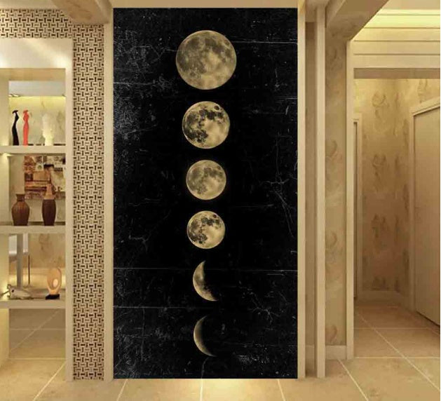 Pintura de arte de pared de eclipse lunar