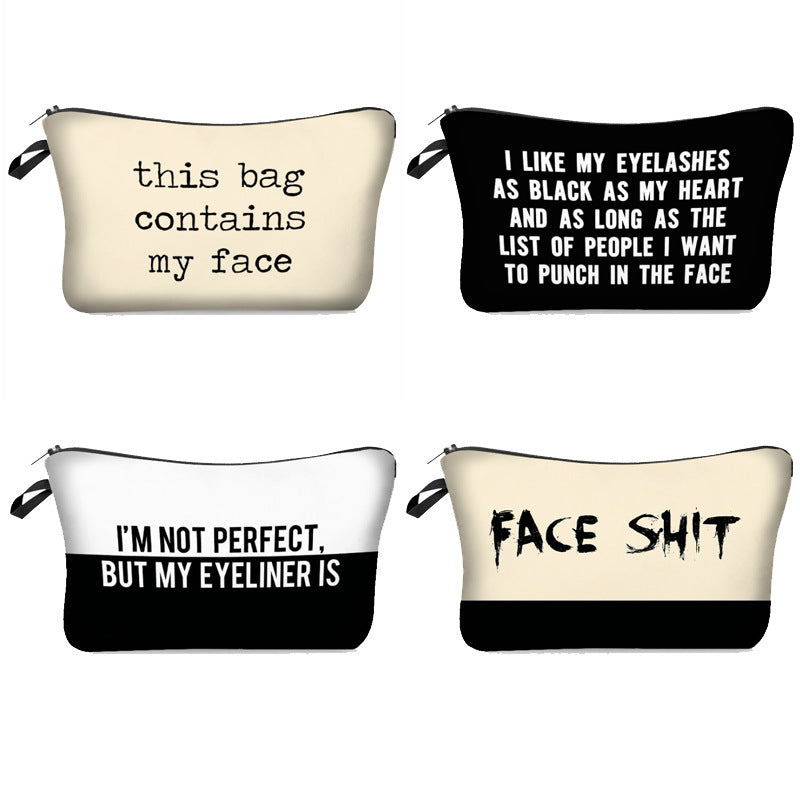 Bolsa de almacenamiento multifuncional con estampado de letras para mujer