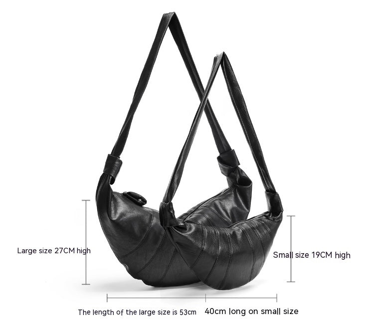 Sac de Dumpling sac de poitrine incliné en cuir pour homme