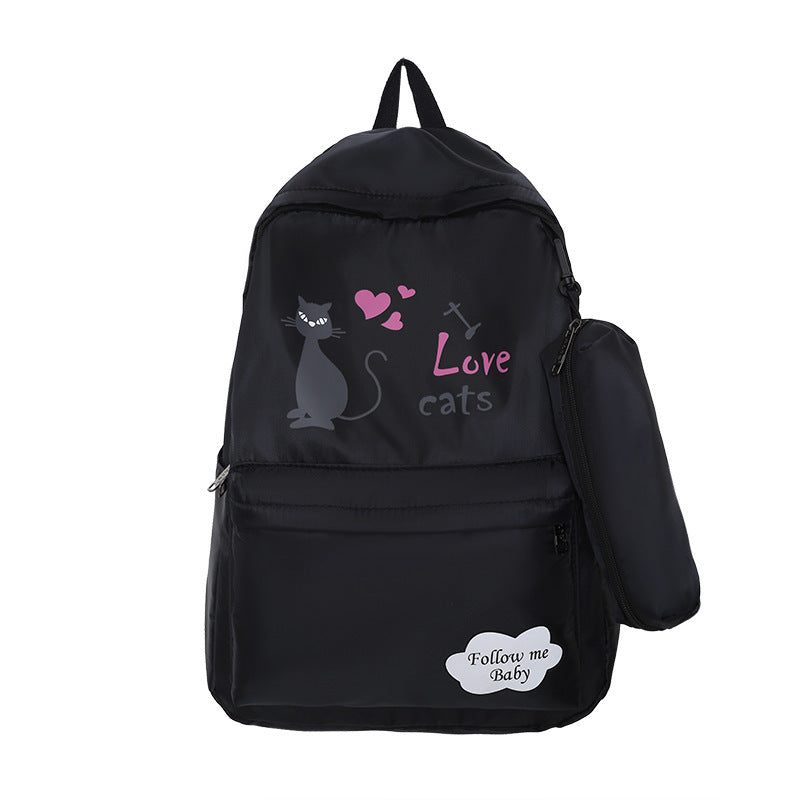 Sac à dos de grande capacité imprimé dessin animé féminin