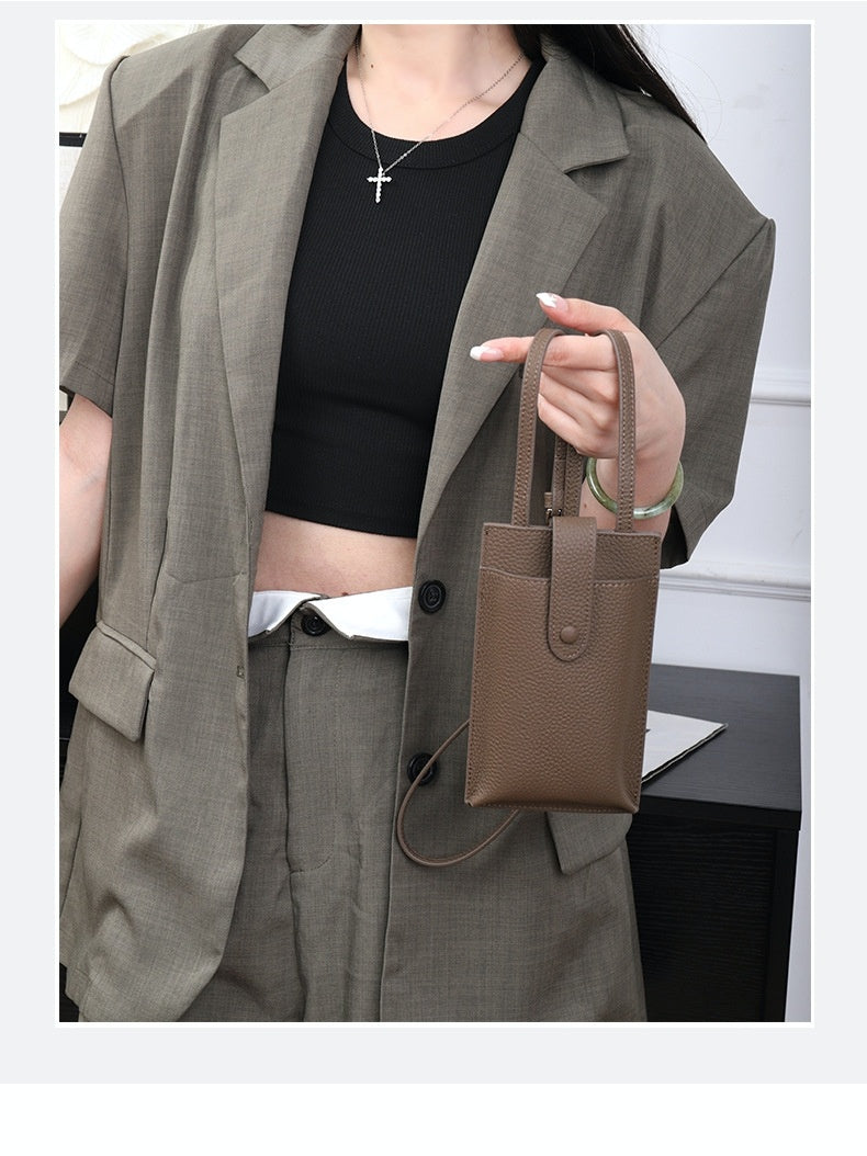 Bolso bandolera pequeño elegante de cuero de vaca de primera capa con un solo hombro