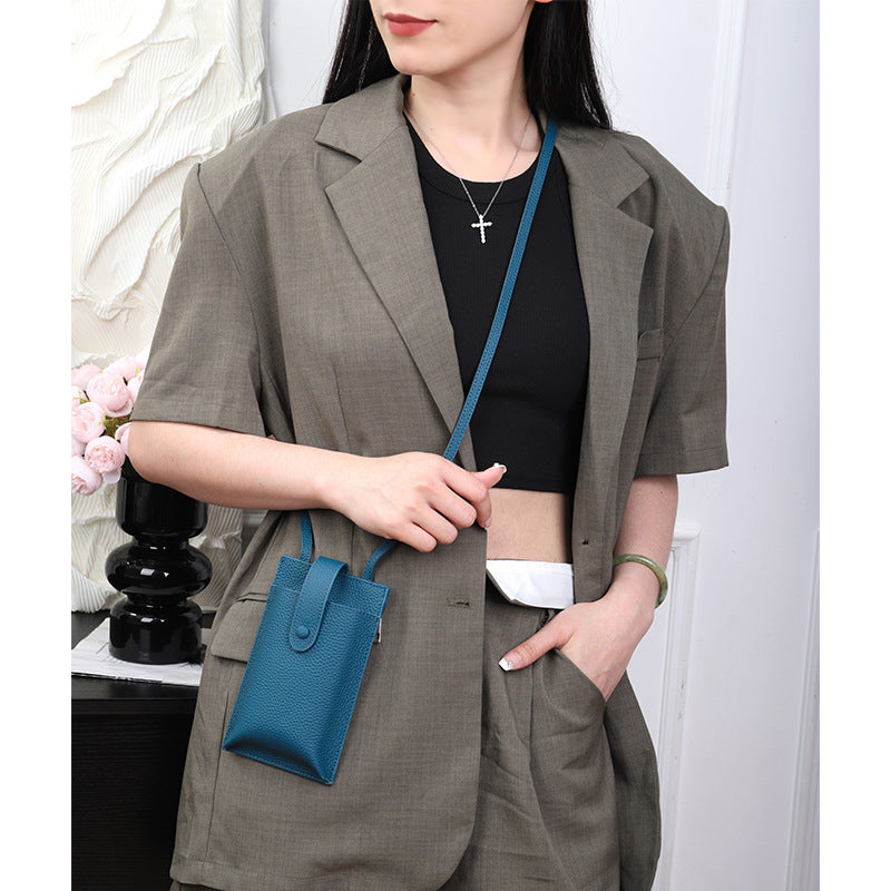 Bolso bandolera pequeño elegante de cuero de vaca de primera capa con un solo hombro