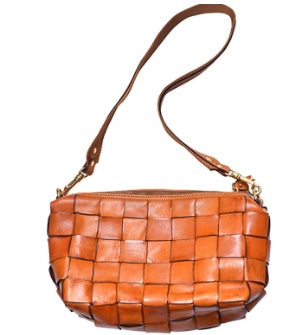 Sac à bandoulière vintage tissé à la main avec peau de vache à couche supérieure tannée végétale